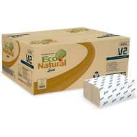 Carton de 3800 essuie-mains papier Eco Natural - 21 x 21 cm en pliage Z-Z