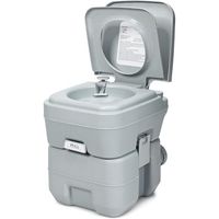 RELAX4LIFE Toilette Portable 20L WC Chimique pour Camping, Chantier, Bateau, Gris