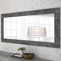 Miroir rectangulaire Béton ciré foncé - LUBIO - L 170 x l 2 x H 75