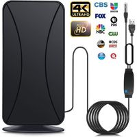 Antenne TNT Intérieure/extérieure - Portée 480 Km, Gain 39DBI, Câble 10m - Compatible 4K DVB-T2 - 8