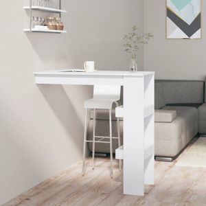 MANGE-DEBOUT FR Table bar mural Blanc Brillant 102x45x103,5cm Bois d'ingénierie 811787