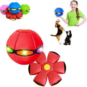 Adiwo Jouet Boule Magique, 2 Formes 6 Lumières Boule Soucoupe Volante Pour Chien, Anti-Stress Déformables Boule De Soucoupe Volante, Jouet De Boule De Chien Interactif Extérieur(Bleu