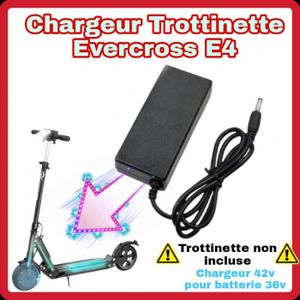 PIECES DETACHEES TROTTINETTE ELECTRIQUE Chargeur 42v Evercross E4 pour trottinette électri