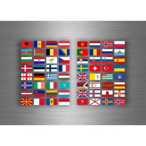 vinyle autocollant. 28 stickers drapeaux d' Europe 28 pays 3x2 cm sans le nom 