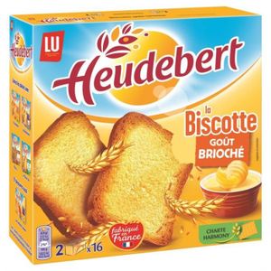 Biscotte Fibres+ - Heudebert - 280g, 2 sachets de 16 biscottes