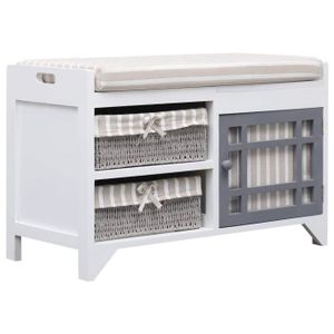 Banc D Entree Meuble D Entree Meuble A Chaussures Blanc 70 X 33 5 X 45 Cm Bois De Paulownia Achat Vente Banc Soldes Sur Cdiscount Des Le 20 Janvier Cdiscount