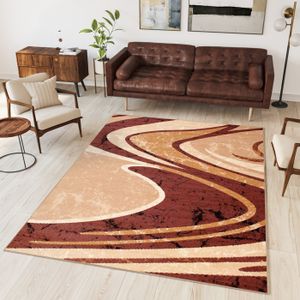 TAPIS TAPISO Tapis Salon Poil Court DREAM Marron Beige Rayures 100% Polypropylène Intérieur 160x230 cm