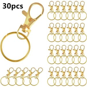 Lot De 100 Porte-Clés Mousqueton Petits - Rotule Key Rings - Zinc Nickelé Argent