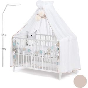 Voile Qualite Lux Blanc Grande Taille Moustiquaire Decorative Pour Lit Bebe Pompon Rose Callyna Ciel De Lit Bebe Xxl Avec Support Matelas Et Linge De Lit Accessoires De Literie Tilakkitchenware Com
