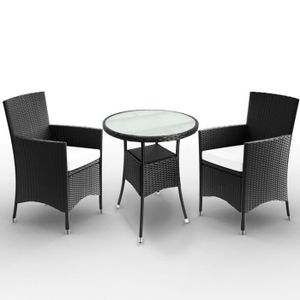 Ensemble table et chaise de jardin Salon de jardin 5 pièces ensemble en polyrotin - p