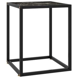 TABLE BASSE Table basse Noir avec verre marbre noir 40x40x50 cm - EAN 7301306986580