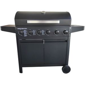 BARBECUE Barbecue au gaz IZALCO - 6 brûleurs 15kW Noir