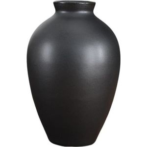 Déco moderne vase à fleurs BLACK ROPE en céramique noir Hauteur 40 cm 