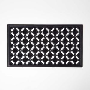 Tapis gratte-pieds extérieur en caoutchouc coloris noir et blanc - Dim : 45  x 75 cm - Cdiscount Maison