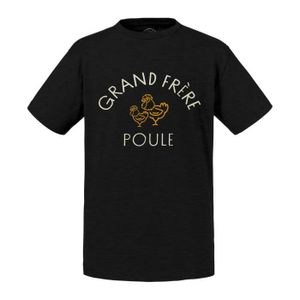 T-SHIRT T-shirt Enfant Noir Grand Frère Poule Famille Mign