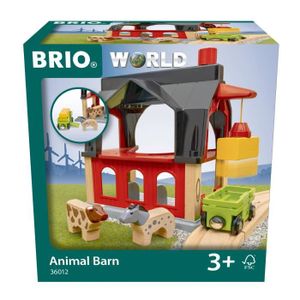 ACCESSOIRE CIRCUIT BRIO World - 36012 - Grange des animaux - Accessoire pour circuit de train en bois - Jouet pour garçons et filles dès 3 ans