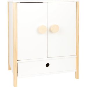 ARMOIRE DE CHAMBRE Armoire de poupée pour filles - SMALL FOOT - Bois blanc/beige - 40 x 28 cm - 1 tiroir