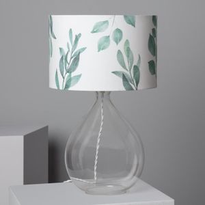LAMPE A POSER TECHBREY Lampe à Poser Textile et Verre Verdy Ø300