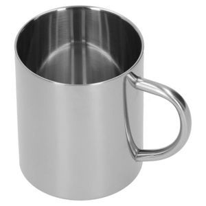 minifinker Tasse d'eau Tasse à Thé Tasse à Eau Portable Acier Inoxydable  304 avec art mug Argent 304 avec couvercle 300ML