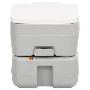 WC - TOILETTES Toilette de camping portable gris et blanc 15+10 L PEHD YESMAEFR