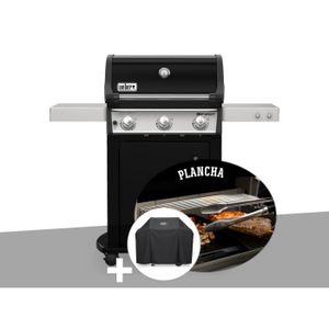 BARBECUE Barbecue à gaz Weber Spirit E-315 mix gril et plancha avec housse de protection 126x81x116cm Noir
