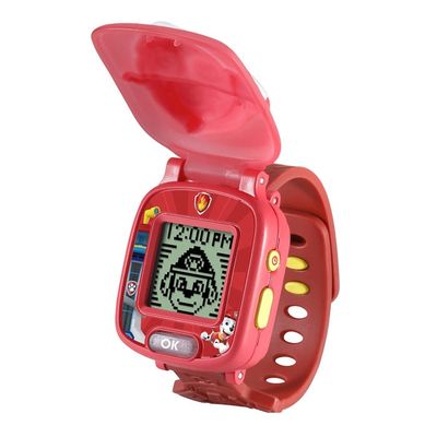 VTech - Pat' Patrouille, La Montre-Jeu Interactive de Marcus, Montre Enfant à Clapet avec Écran Animé
