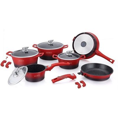 Batterie De Cuisine 18 Pièces Royalty Line - Acier Inoxydable 5 Couches Induction - Argent
