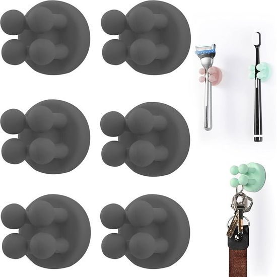 Lot de 6 porte-brosses à dents étanches en silicone multifonction