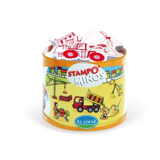Aladine - Stampo Minos Chantier - Kit Tampons Enfant - Activités Aladine - Stampo Minos Chantier - Kit Tampons Enfant - Activités