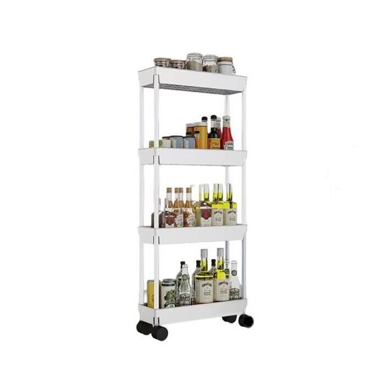 Chariot De Rangement à Roulettes Transparent – Étagère En PET, Acier Inox, 2/3/4 Niveaux