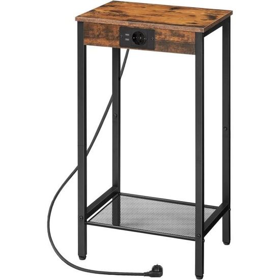 Yoobure Table D'appoint Avec Station De Recharge – Idéale Pour Canapé, Chambre, Chargeur Intégré