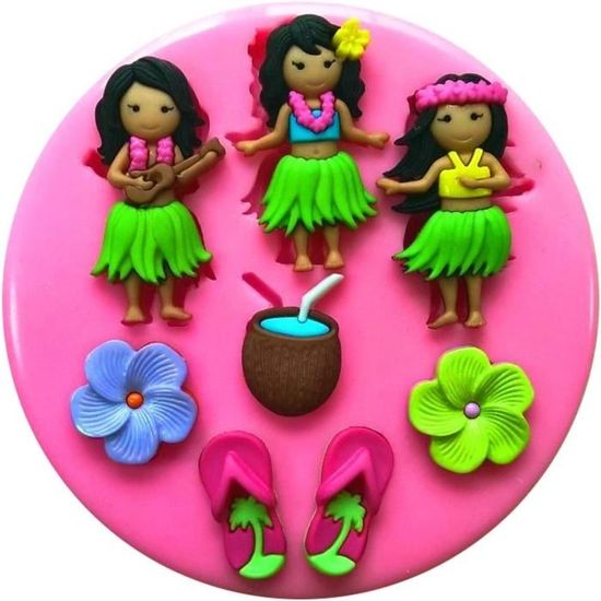 Lot De 3 Jupes De Table Hawaïennes Luau - Herbe, Hibiscus Tropical - 108x30 Pouces (Neuf)
