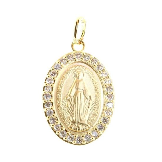 Pendentif Vintage Plaqué Or Avec Strass - Occasion En Bon état, Traces D'usure Normales