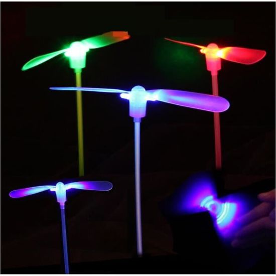 Hélicoptères Lumineux LED - Lot De 12 | Jouets Catapulte Volants Pour Enfants | Multi-couleurs Avec Piles Incluses