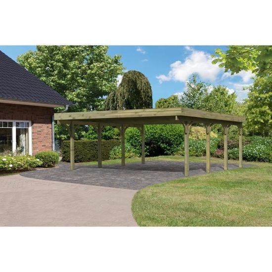 Carport 2 Places Bois Autoclave 30 45 M2 Avec T Achat Vente