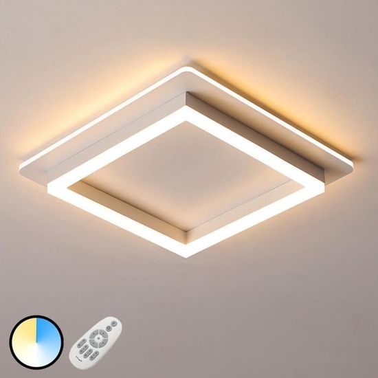 40W Minimaliste LED Plafonnier Moderne Lampe de Plafond Carré Blanc Éclairage de Bureau Dimmable Avec Télécommande Intérieur