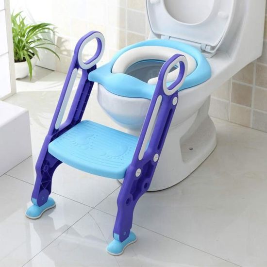 Siège de Toilette Enfant Pliable et Réglable, Reducteur de Toilette Bébé Bleu-violet