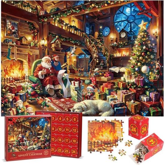 Calendrier De L’Avent 2024 Puzzle Nativité – 24 Boîtes, Puzzle Final 70x50 Cm, Pour Adultes, Cadeau Noël