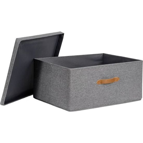 Cube De Rangement Avec Couvercle LOVE IT STORE IT - 33x33x33 Cm, Tissu Résistant - Motif Panda Gris - Compatible étagères Kallax