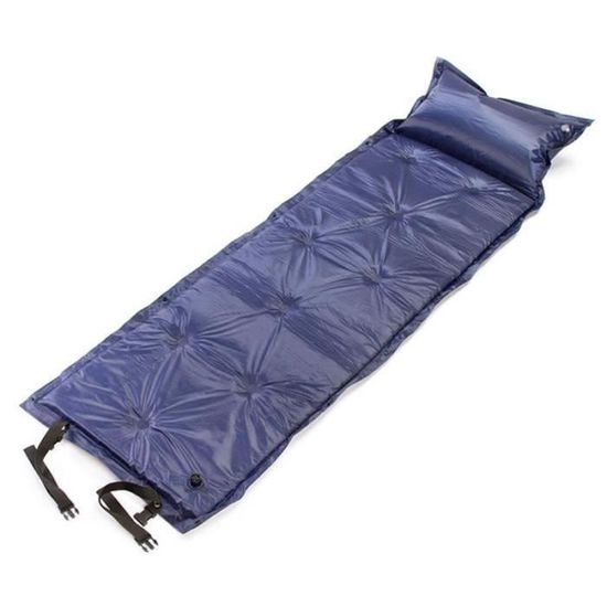 JSF25621-Matelas gonflable léger avec oreillers pour le camping et la randonnée Bleu marin