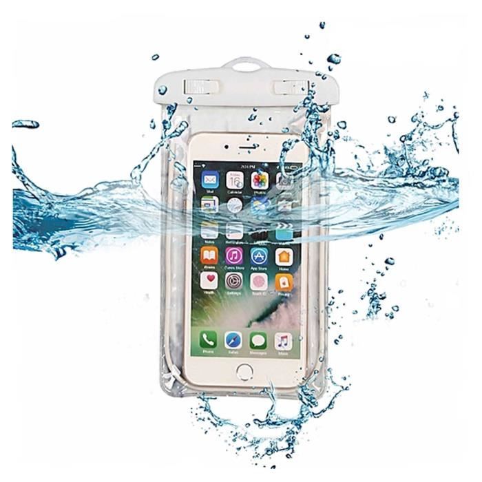 pochette étanche flottante blanc pour iphone 14 6.1" - marque 123 - plongée sous-marine