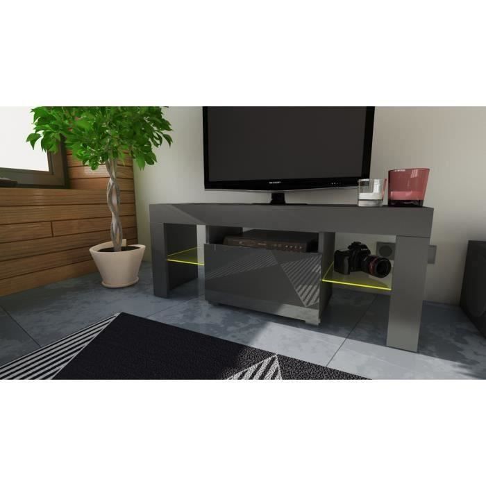 MEUBLE TV 110 CM Noir avec LED RGB