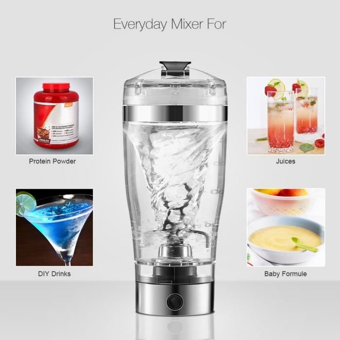 Shaker Proteine Whey Electrique Mixeur Automatique Musculation Voortex Hightechnology®