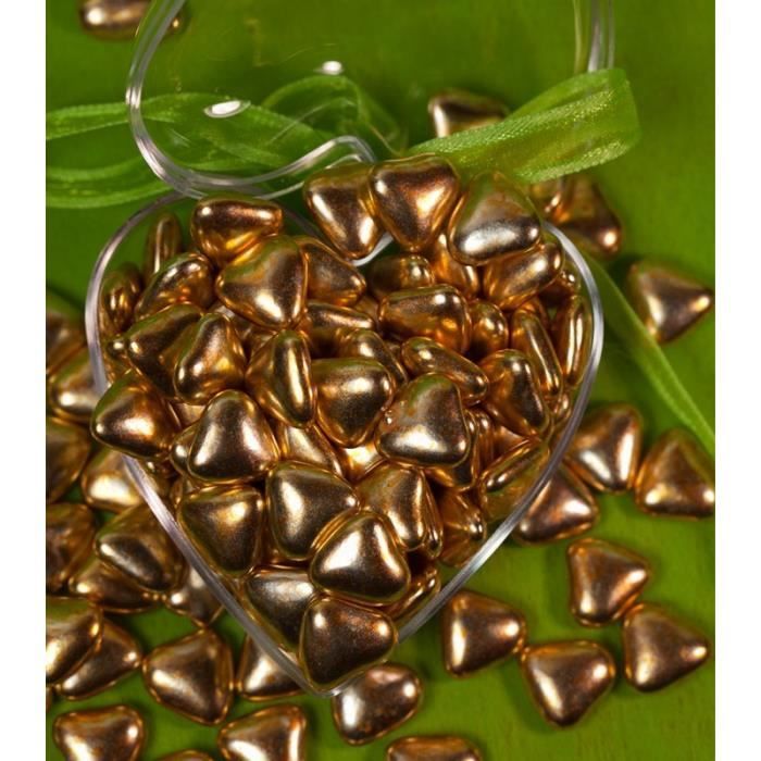 500 gr Dragées Petit Coeur Chocolat - OR