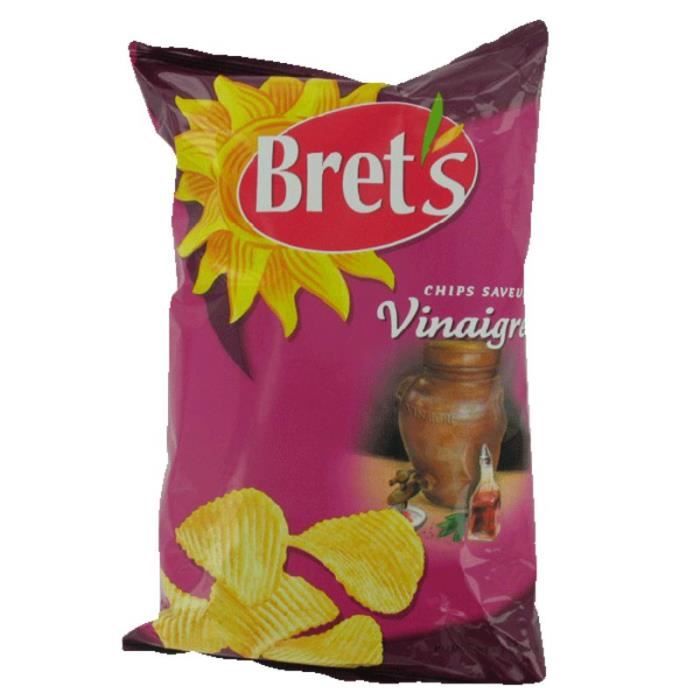 BRETS Chips - Saveur sel et vinaigre - Pomme de terre de France- Huile de tournesol - 125g