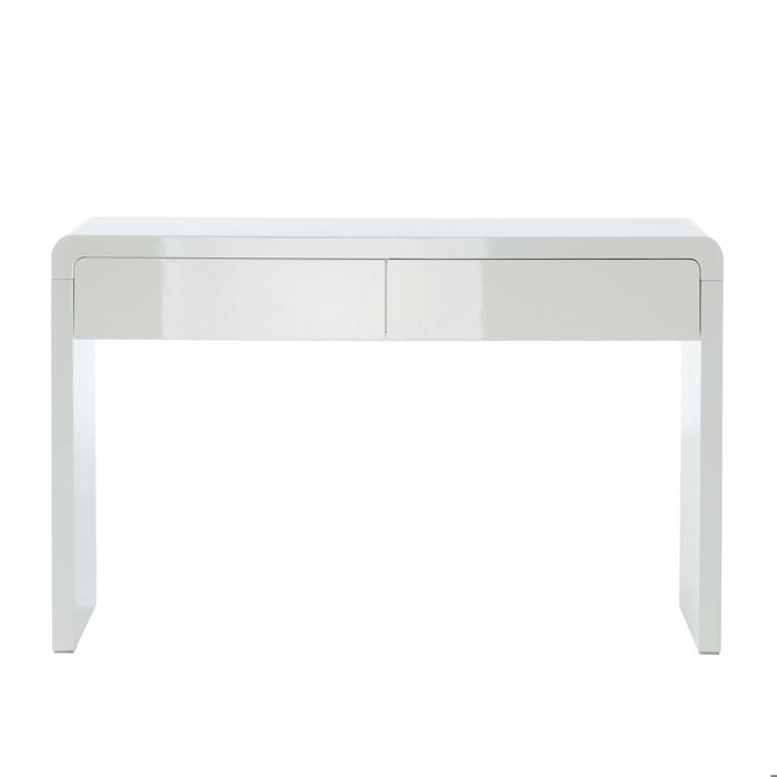 DARWIN Console - style contemporain - 2 tiroirs - blanc laqué brillant - L120cm