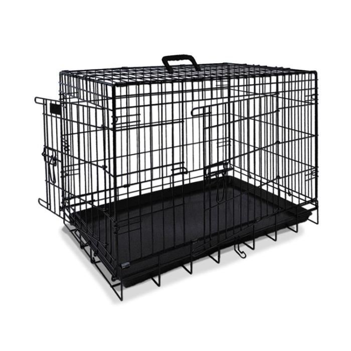 NOBBY Cage de transport métallique noire pour chien 78 x 55 x 62cm