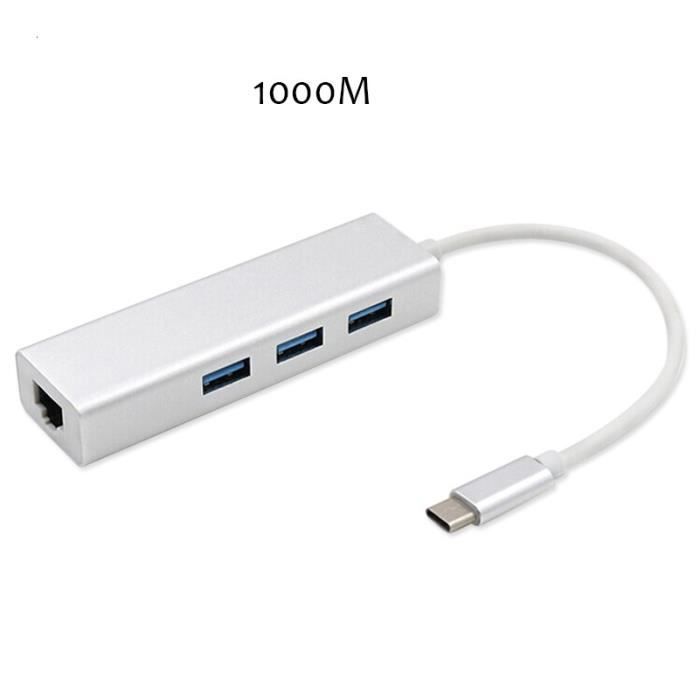 Adaptateur Ethernet 100 Hub pour Ethernet LAN RJ45, carte réseau Gigabit, 1000 / USB-C M, pour Macbook