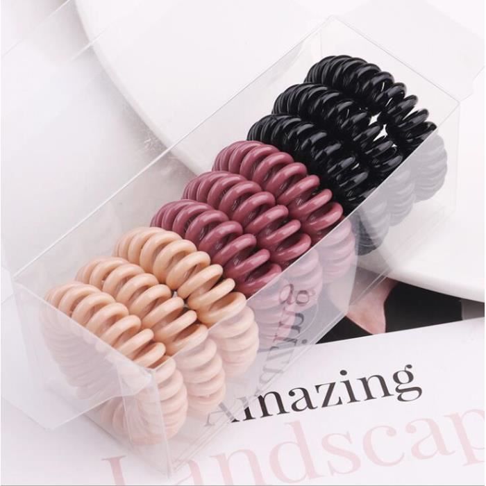 Anneau de téléphone pour femmes, bandes de cheveux avec boîte, bande de caoutchouc, accessoires pour cheveux, couleur bo*BF8871