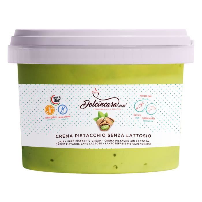 Crème Pistache Arôme Naturel Pâte à tartiner prête à l'emploi Savoureuse Pâte souple et polyvalente Sans Lactose et sans Gluten 500g